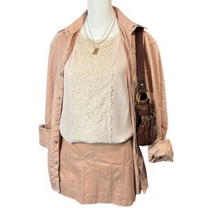 Laundry by Shelli Segal Lace Flowy Cami Romantic Cream Top Size M